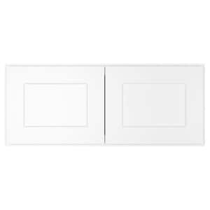Newport Shaker White Ready to Assemble Wall Cabinet with 2-Doors (30 in. W x 12 in. D x 12 in. H.)