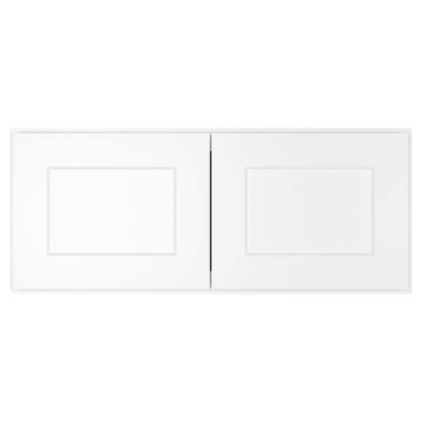 HOMEIBRO Newport Shaker White Ready to Assemble Wall Cabinet with 2-Doors (30 in. W x 12 in. D x 12 in. H.)