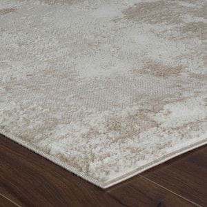 Nomad Beige Cream 5 ft. x 8 ft. Modern Abstract Indoor Area Rug