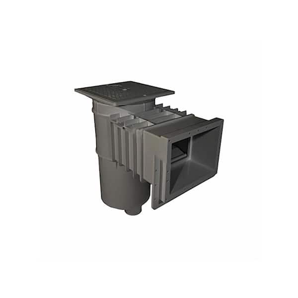 HAYWARD Auto-Skim Series 1.5 in. FIP Dark Gray Vinyl In Ground Thru-Wall Skimmer 8.5 in. Throat Length Square Cover