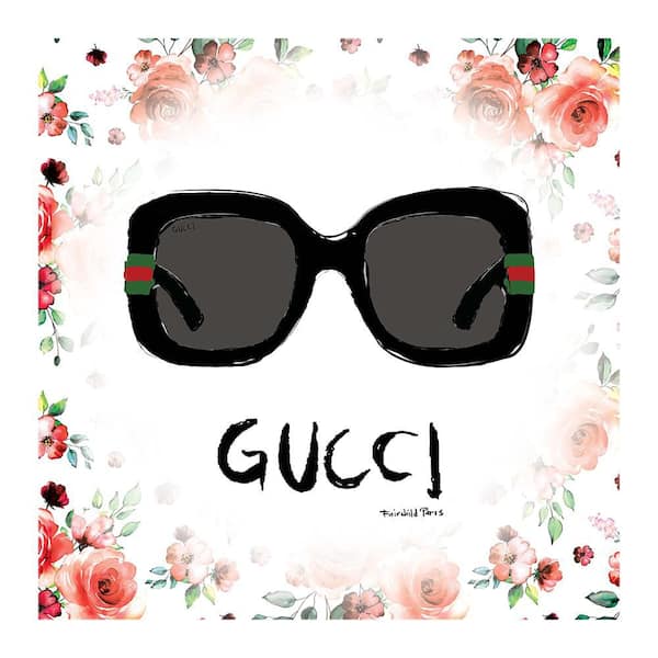 VENICE BEACH Collections Glam Sunglasses Floating in Flowers by Fairchild Paris 1-Piece Unframed Abstract Poster Art Print 14 in. x 14 in.