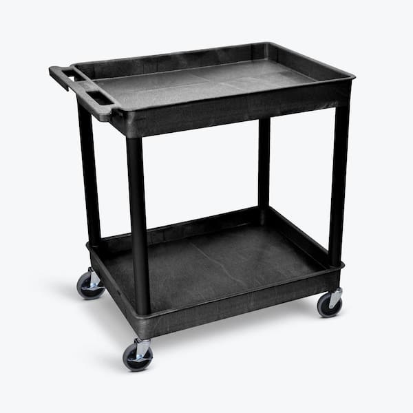 Luxor 24 in. x 45 in. Two Shelf Heavy Duty Cart in Black XLC11-B - The Home  Depot