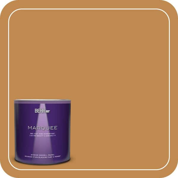 BEHR MARQUEE 1 qt. #M250-6 Toffee Tart Eggshell Enamel Interior Paint & Primer