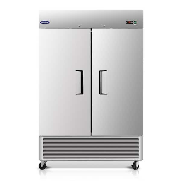 54 in. 49 cu. ft. Commercial Auto / Cycle Defrost Reach-In Upright Freezer in Stainless Steel with 2-Solid Door