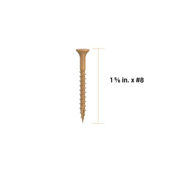 1-5/8 in. #8 Tan Star Drive Exterior Bugle Head Wood Deck Screws (350-Count)