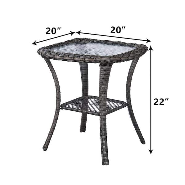 Cambridge brown wicker square on sale outdoor side table