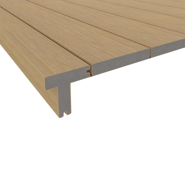 NewTechWood UltraShield Naturale Cortes Series 1 in. x 6 in. x 1 ft. Spanish Walnut Solid Composite Decking Board Sample
