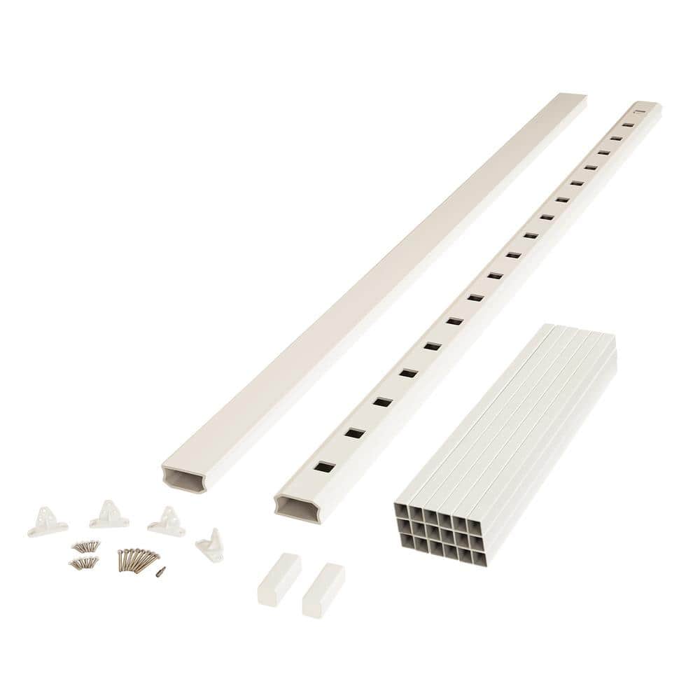 BRIO 36 in. x 96 in. (Actual: 36 in. x 94 in.) White PVC Composite Line Rai