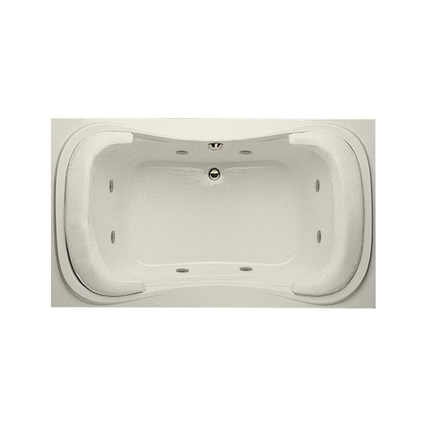Hydro Systems Lancing 72 in. Acrylic Rectangular Drop-in Whirlpool and Air Bath Bathtub in Biscuit