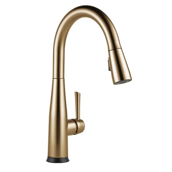 Delta Essa Gold Voice Touch/Touchless Champagne Bronze 16 in. H Pull Down Sprayer Kitchen Faucet with 360° Spout Swivel