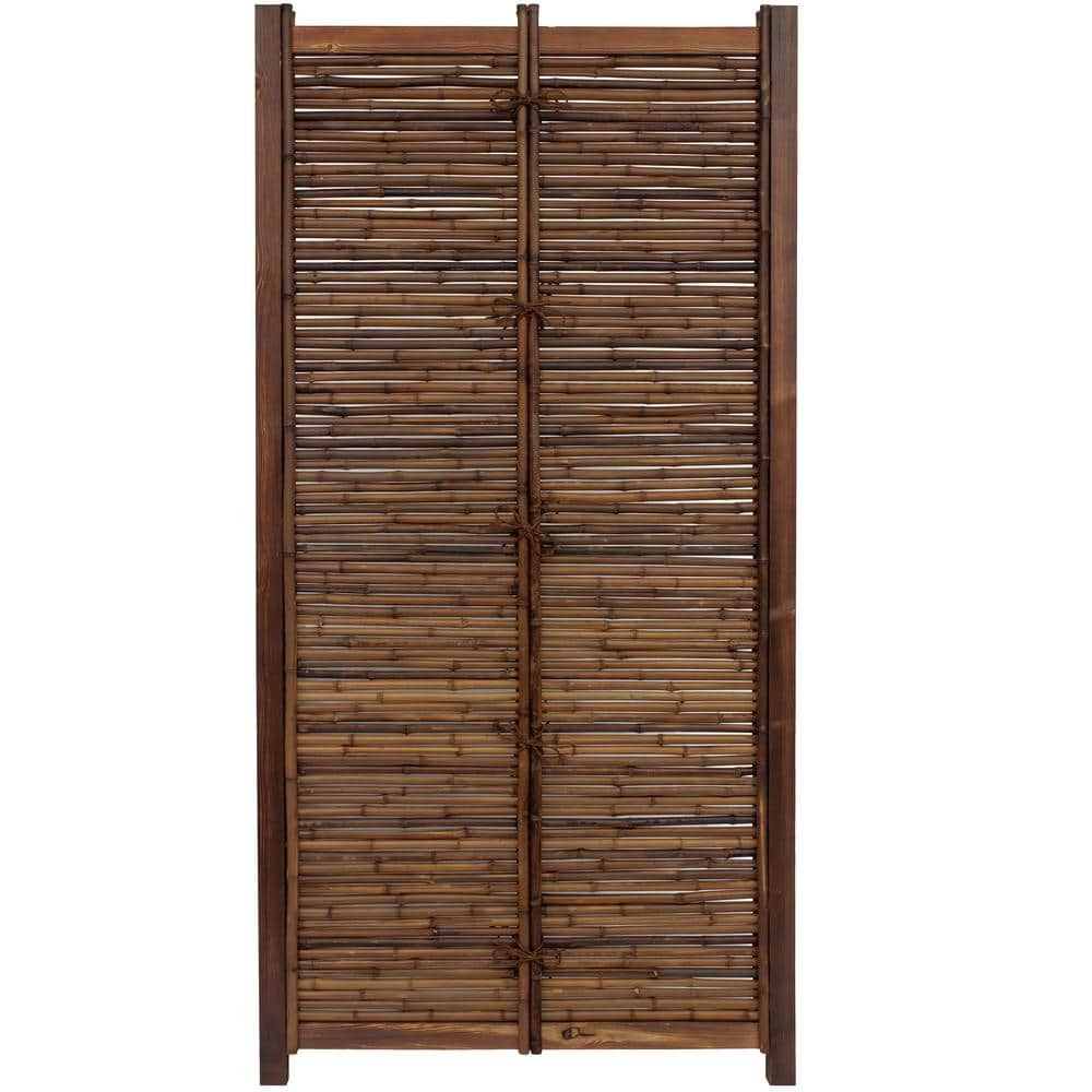 RED LANTERN 71 in. Bamboo Garden Fence Tanka Shital Zen Panel WD20482B ...