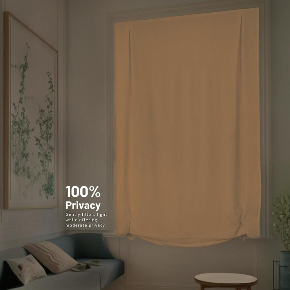Khaki Cordless Fabric Roman Shades 35"W x 64"H