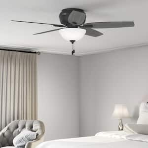 Newsome 52 in. Indoor Matte Black Ceiling Fan with Light Kit Included