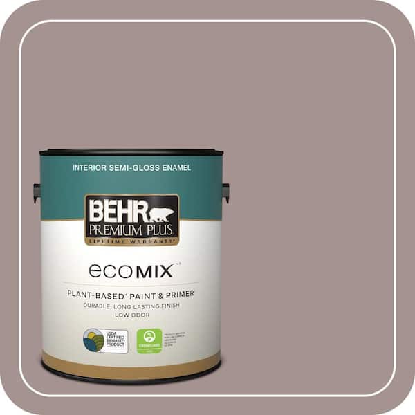 1 gal. #740B-4 Suede Leather Semi-Gloss Enamel EcoMix Plant-Based Interior Paint & Primer