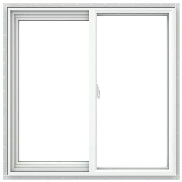 V-2500 36 in. x 36 in. White Vinyl Nailfin Sliding Window with Low E, Argon, Screen, and No Grids