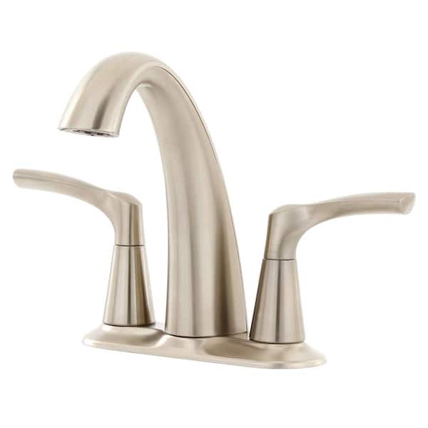 KOHLER Mistos 4 in. Centerset 2-Handle Water-Saving Bathroom Faucet in Vibrant Brushed Nickel