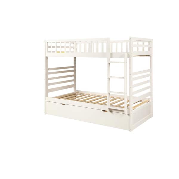 White Twin Bunk Bed With Trundle, Wayfair White Twin Bunk Bedside Tables