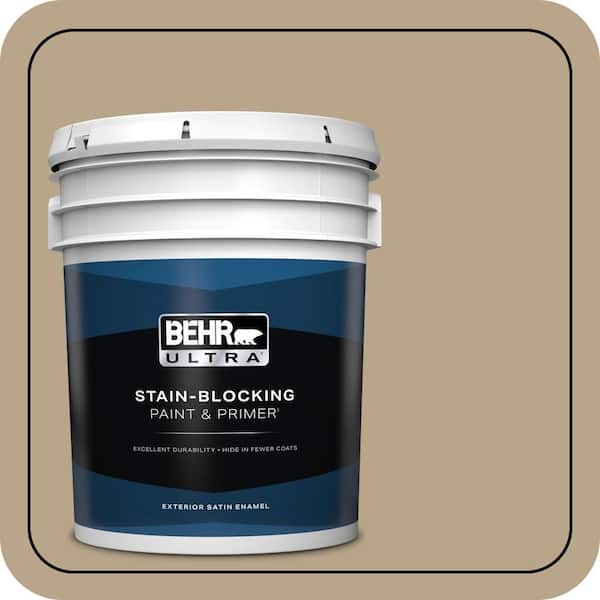 BEHR ULTRA 5 gal. #710D-4 Harvest Brown Satin Enamel Exterior Paint & Primer