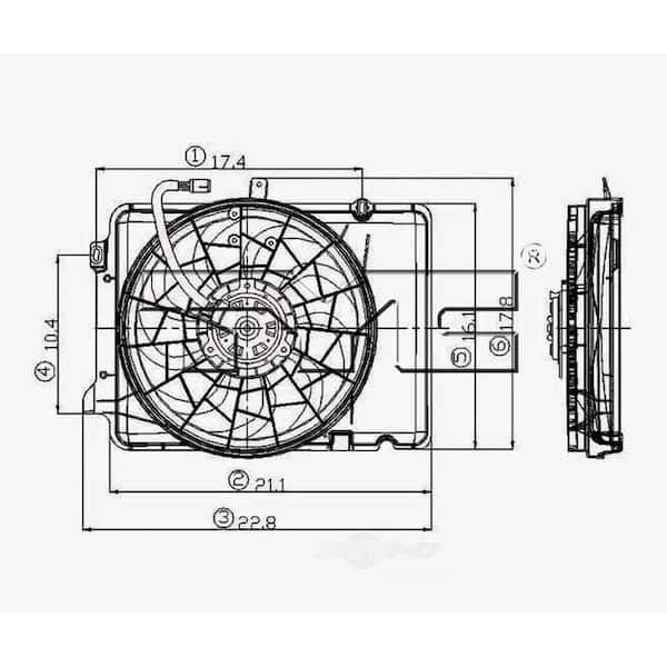 TYC Dual Radiator and Condenser Fan Assembly
