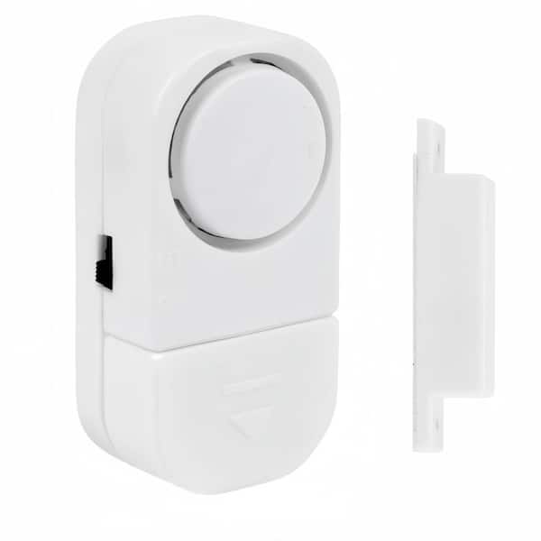Home Security Wireless Indoor Door/Window Magnetic Sensor Alarm in White 1-Pack with Audible Alert for Kid Safety