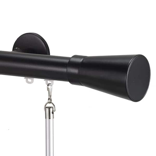 Art Decor Tekno 25 Decorative 108 in. Traverse Rod in Distressed Wood with Linea Finial