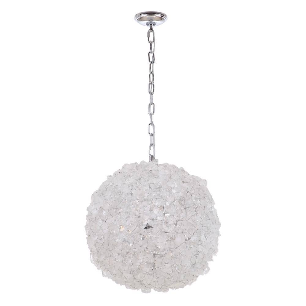 Roxx 60-Watt 4-Light Chrome Finish Dining/Kitchen Island Pendant w/ Quartz Crystal Shade, No Bulbs Included price history on PriceWatchPro