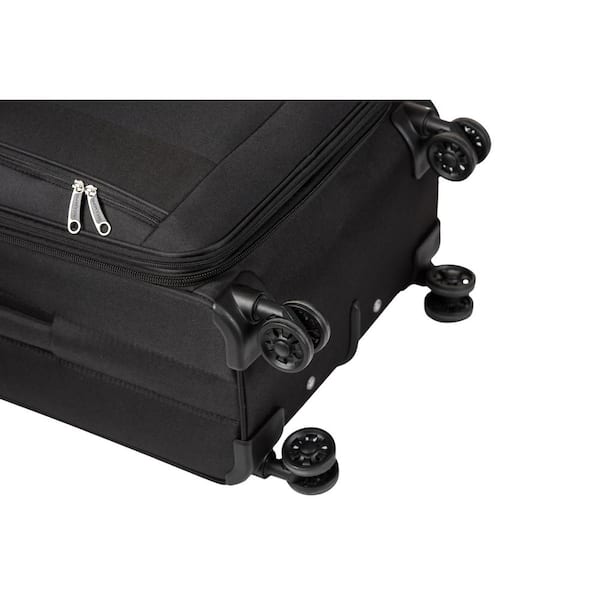 Black, Lares 3 Piece Spinner Luggage Set Black