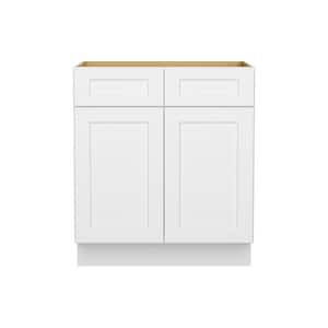 Easy-DIY 30 in. W x 24 in. D x 34.5 in. H in Shaker White Ready to Assemble Sink Bases Kitchen Cabinet