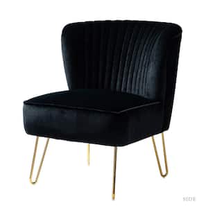 Alonzo Black Side Chair with Tufted Back