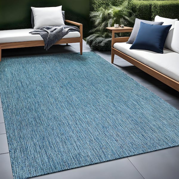 アール・グラージュ　ブルーハワイ Beverly Rug 6 X 9 Aqua Aloha Washable Solid Indoor Outdoor Area