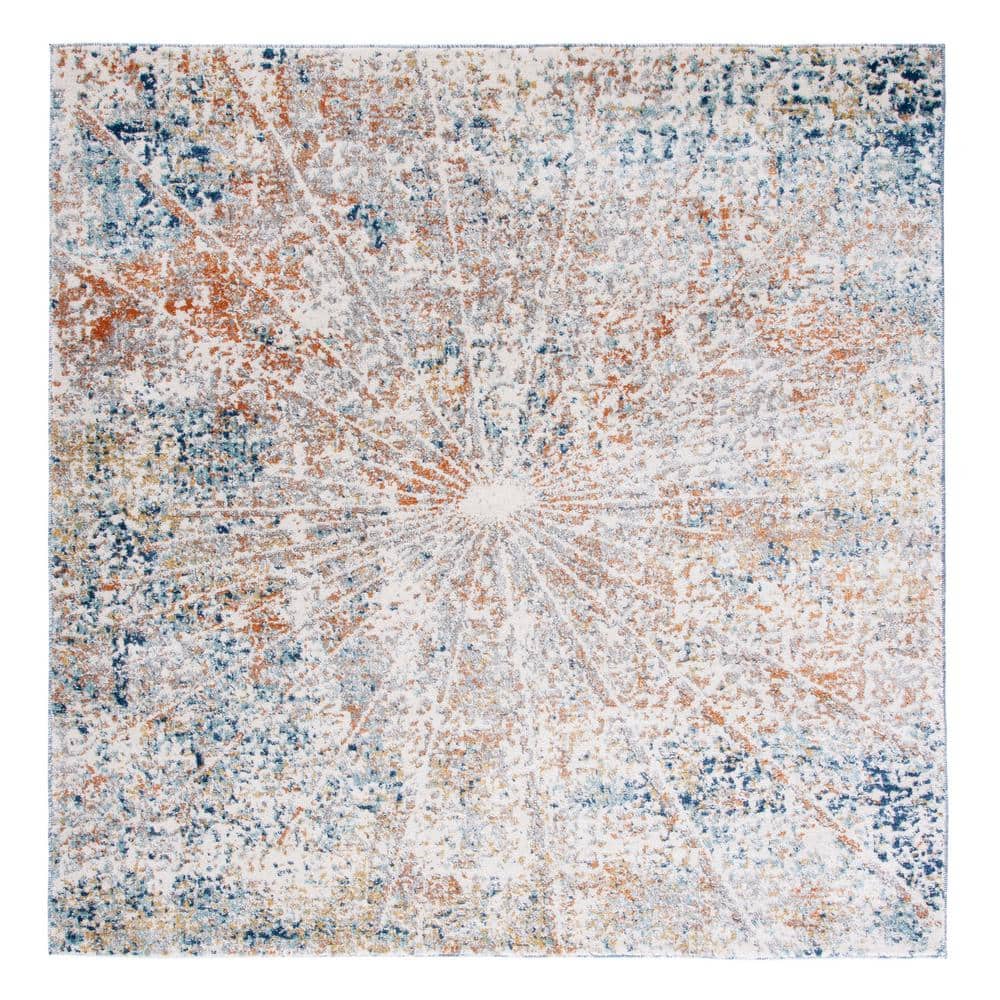 Aston Ivory/Navy 7 ft. x 7 ft. Geometric Distressed Abstract Square Area Rug price history on PriceWatchPro