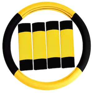 Modernistic Flat Cloth Steering Wheel Cover and 4-Seat Belt Pads