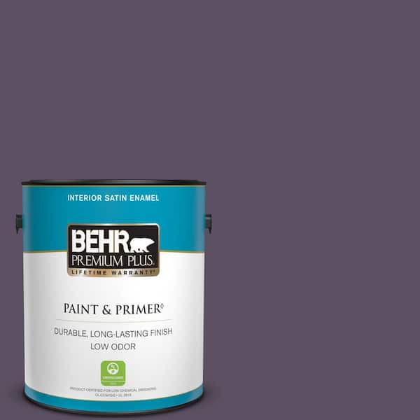BEHR PREMIUM PLUS 1 gal. #660F-7 Napa Grape Satin Enamel Low Odor Interior Paint & Primer