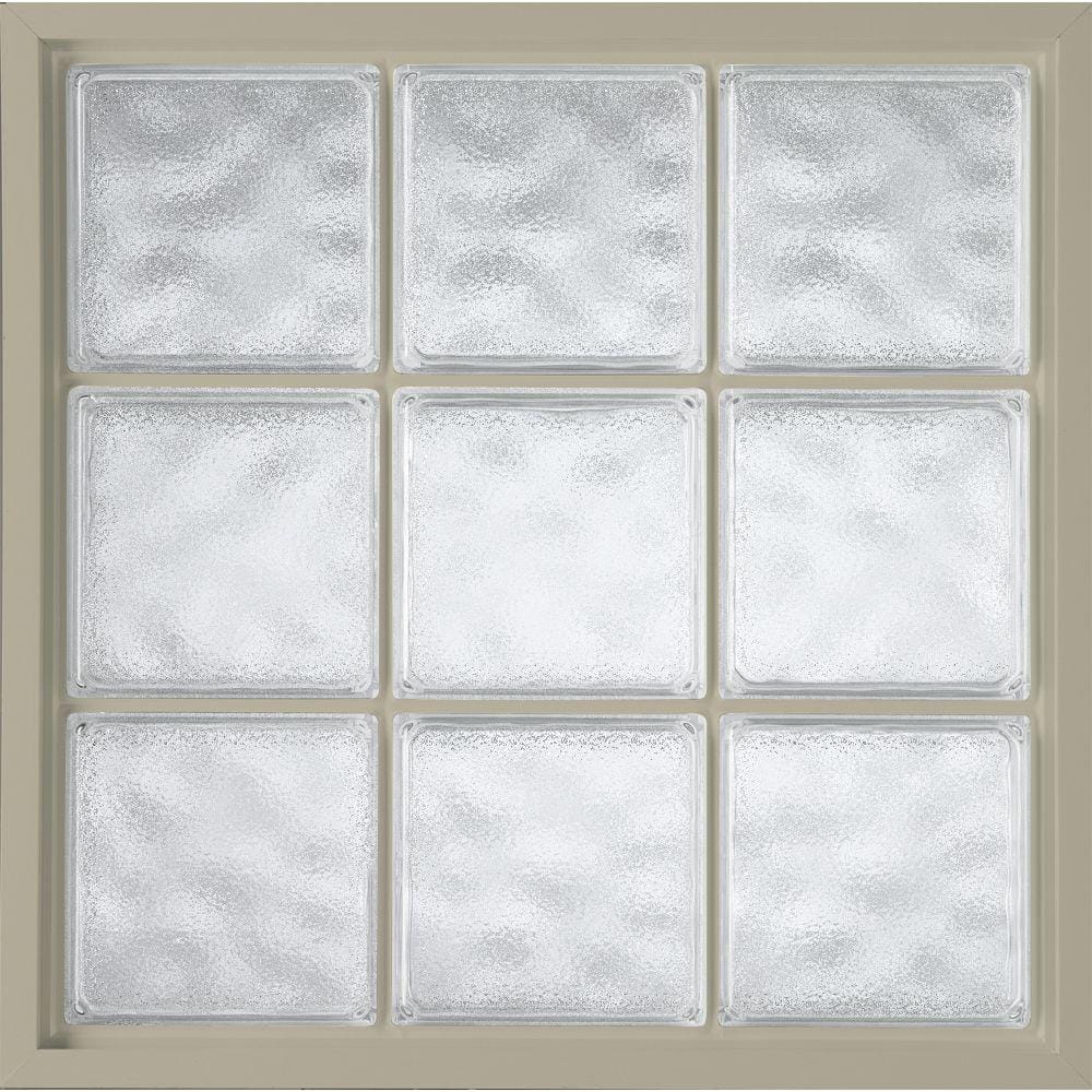 Hy Lite 47 In X 47 In Acrylic Block Fixed Vinyl Window In Tan 9pw4747tnv1500g The Home Depot