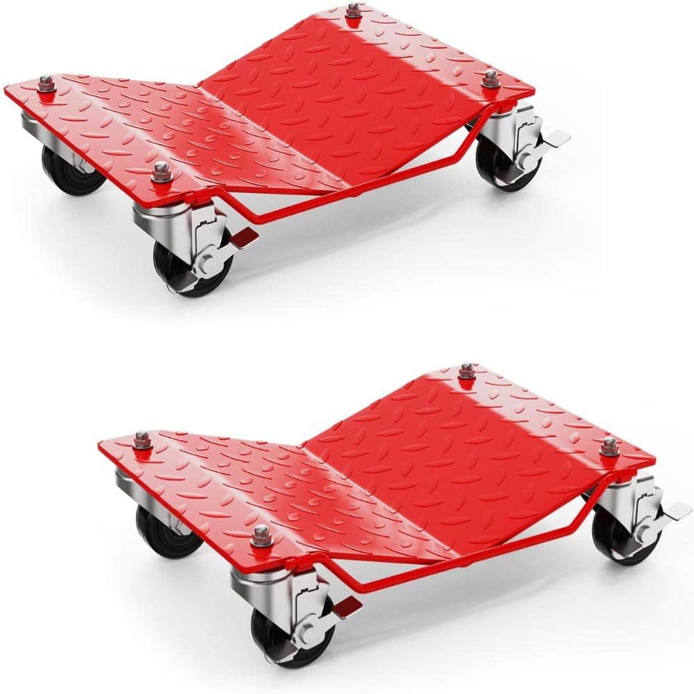 2-Pack Red Heavy Duty Steel Car Dolly Wheel Dolly Set, 3000 lbs Capacity 4 Tier Wheel Dolly with Swivel Brake Casters price history on PriceWatchPro