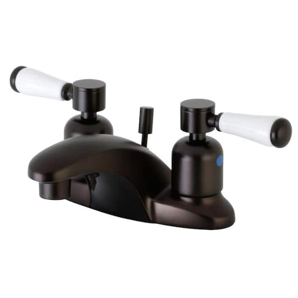 Kingston Brass Paris 4 in. Centerset Double Handle Bathroom Faucet in Oil Rubbed Bronze