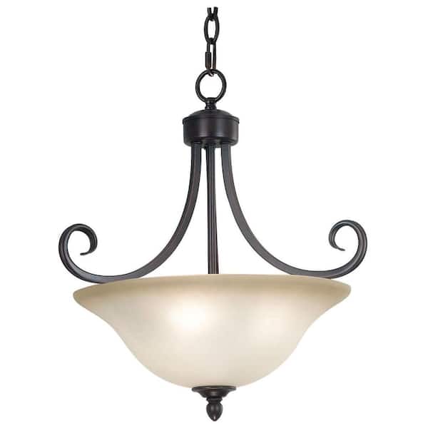 Kenroy Home Welles 3-Light Oil Rubbed Bronze Semi-Flush Mount Light