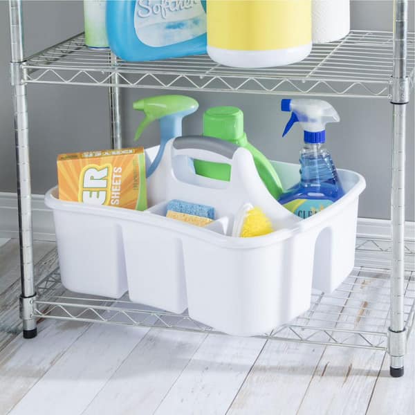 Storage Bud Under Sink Organizer, Bathroom Cabinet Organizer, Utility Hooks and Side Caddy for Under Cabinet Storage, None Slip Grip Under Kitchen