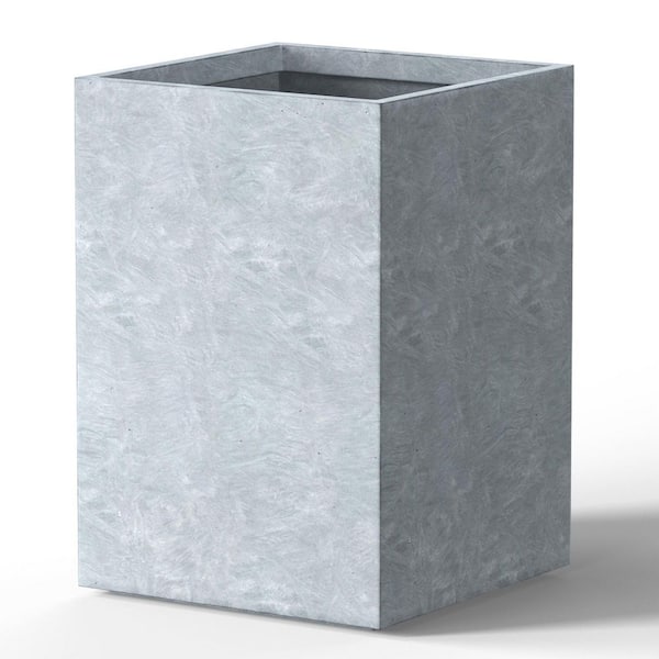 13.5 in. Large Soft Slate(Enhanced Core) Concrete Rectangular Planter / Pot with Drainage Holes