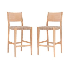 Marlene Natural 29 in. Bar Stool with Woven Rope Seats