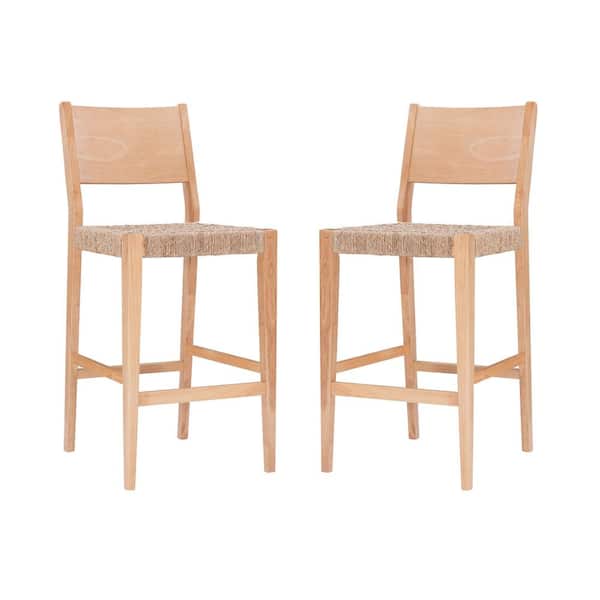 Powell Company Marlene Natural 29 in. Bar Stool with Woven Rope Seats