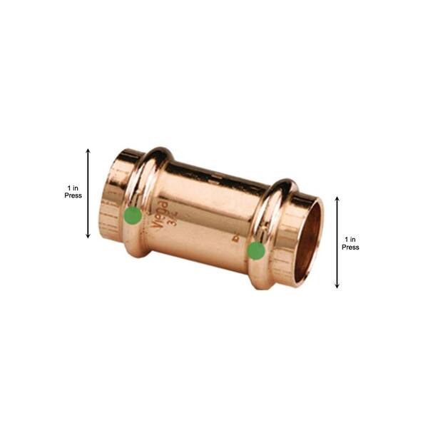 Viega ProPress 1 in. Press Copper Coupling with Stop 77431 - The Home Depot