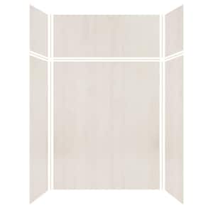 Expressions 36 in. x 60 in. x 96 in. 4-Piece Easy Up Adhesive Alcove Shower Wall Surround in Bleached Oak
