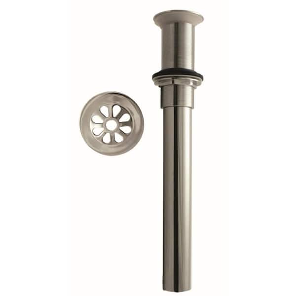 Westbrass Bathroom Sink Drain Assembly with Rapid Draining Crowned Grid without Overflow Holes - Exposed, Polished Nickel