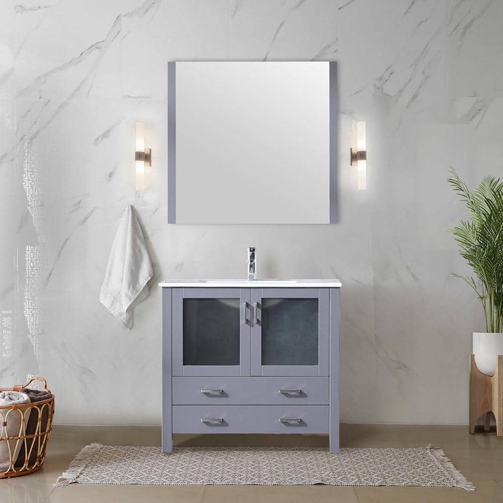 Volez 36 in W x 18.25 in D Dark Grey Single Bath Vanity