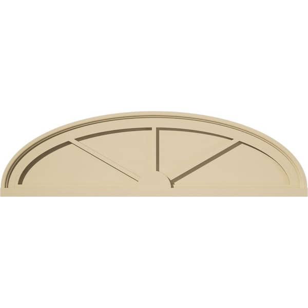Ekena Millwork 36 in. W x 10 in. H x 2 in. P Elliptical 3 Spoke Signature Urethane Pediment, Primed Tan