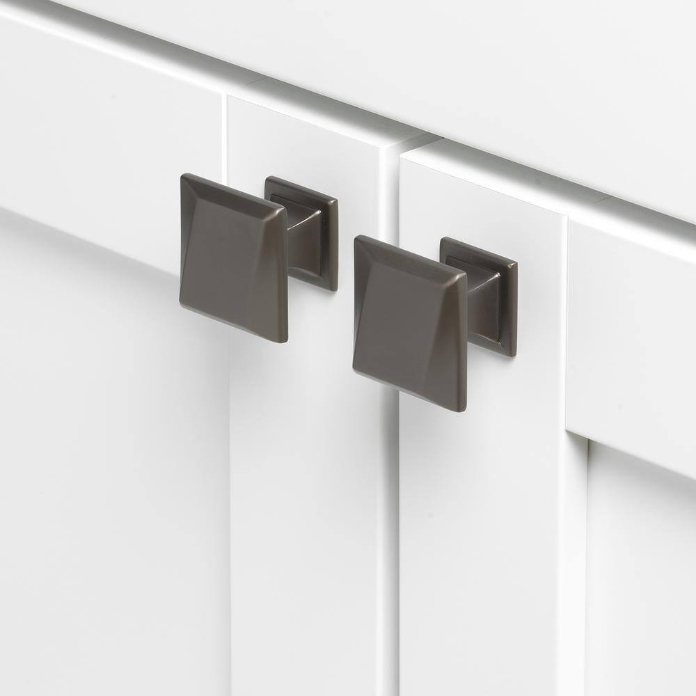 Graphite Modern Square Knob with Mounting Hardware