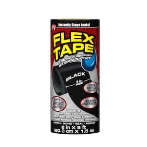 Flex Tape Black 8 in. x 5 ft. Strong Rubberized Waterproof Tape