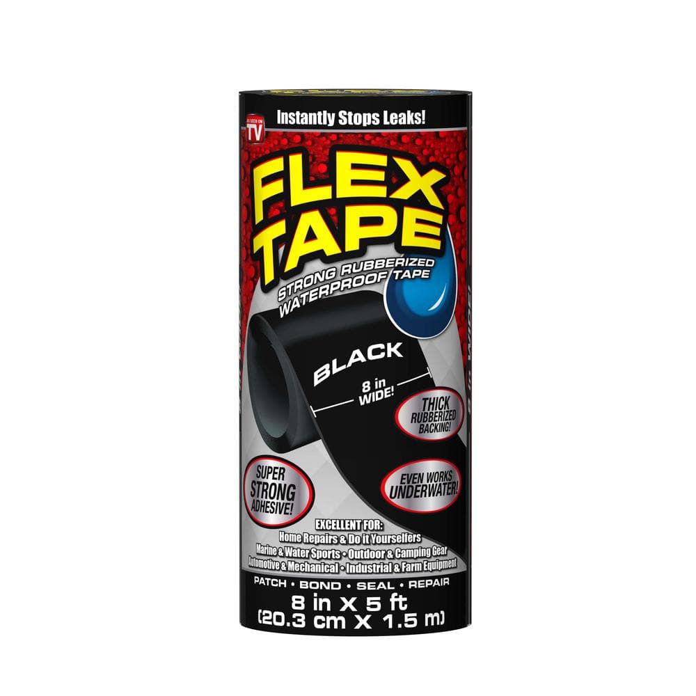 UPC 852808007060 product image for Flex Tape Black 8 in. x 5 ft. Strong Rubberized Waterproof Tape | upcitemdb.com