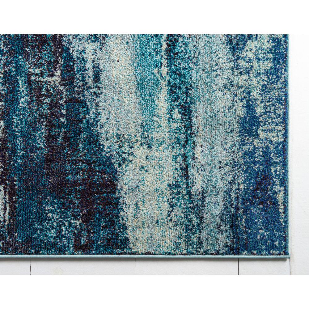 Blue and Gray Abstract Rectangular Area Rug
